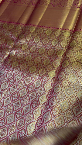Pure 1G zari handloom Kanjeevaram silk mark certified saree