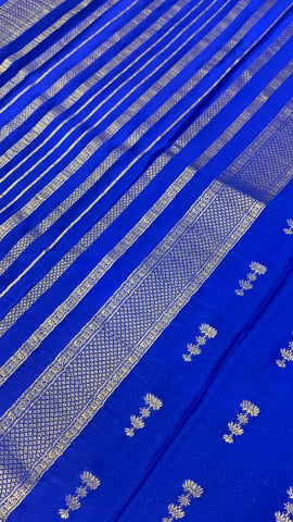 Pure crepe mysore silk saree silk mark certified 120 GSM
