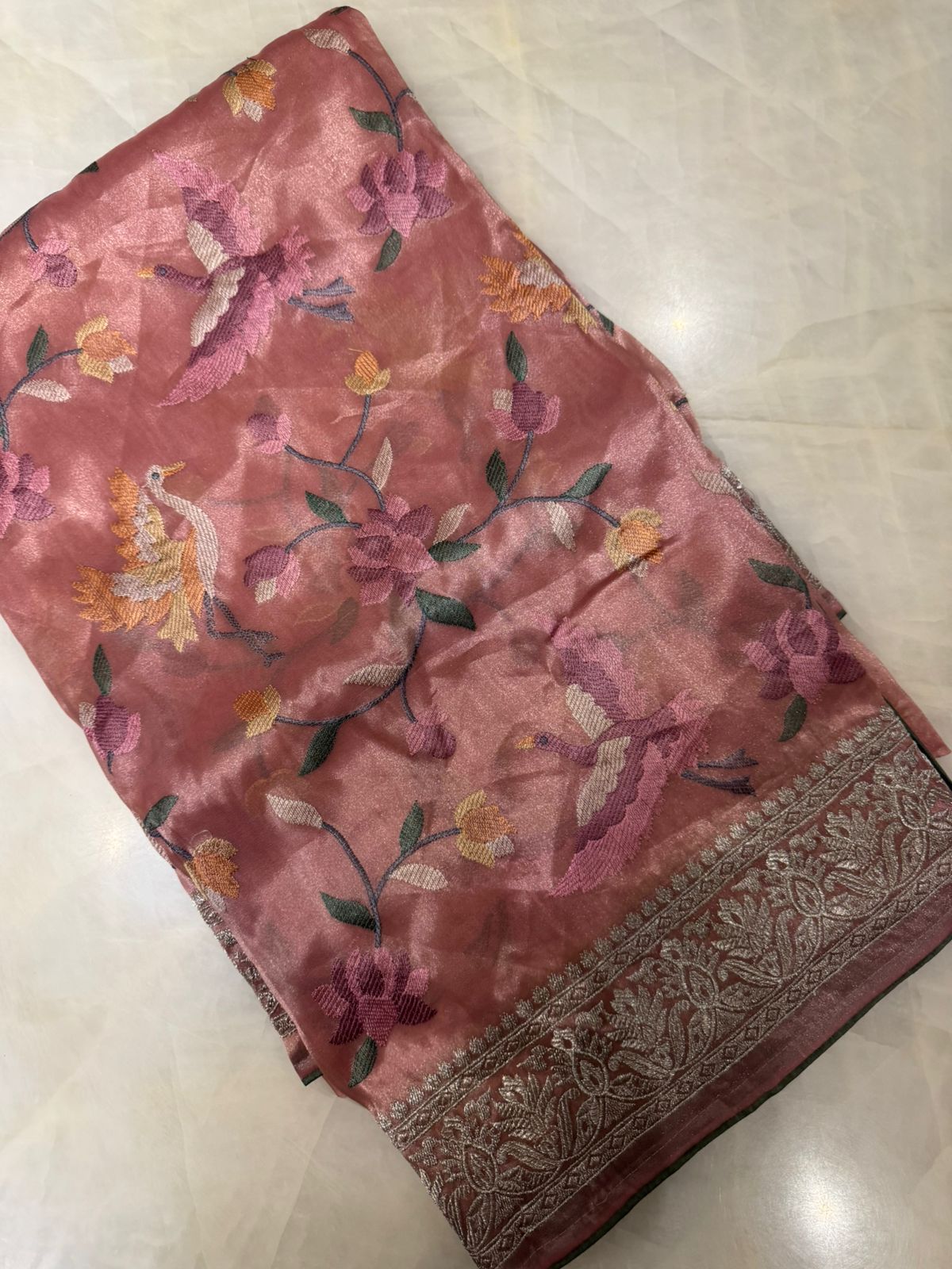 Pure tissue organza saree
