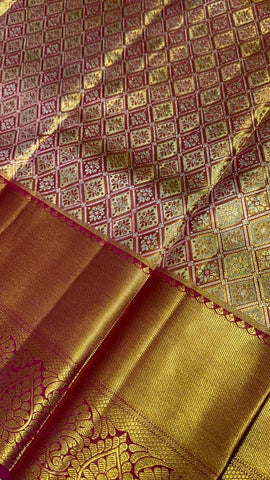 Pure 1G zari handloom Kanjeevaram silk mark certified saree