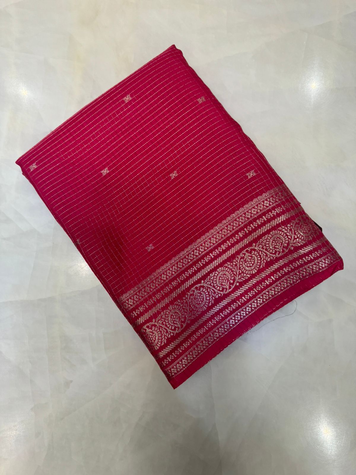 Premium semi Kolkata crepe silk saree (pink)