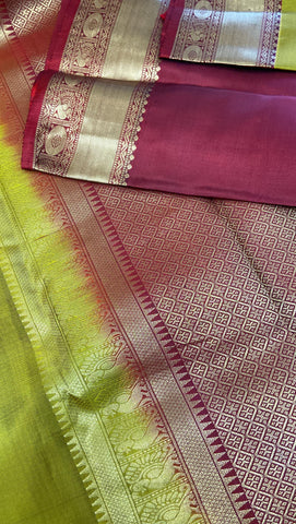 Pure zari handloom Kanjeevaram silk mark certified saree