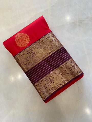 Pure Zari handloom Kanjeevaram silk mark certified saree