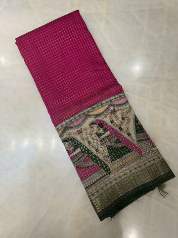 Premium soft cotton saree with kalamkari border