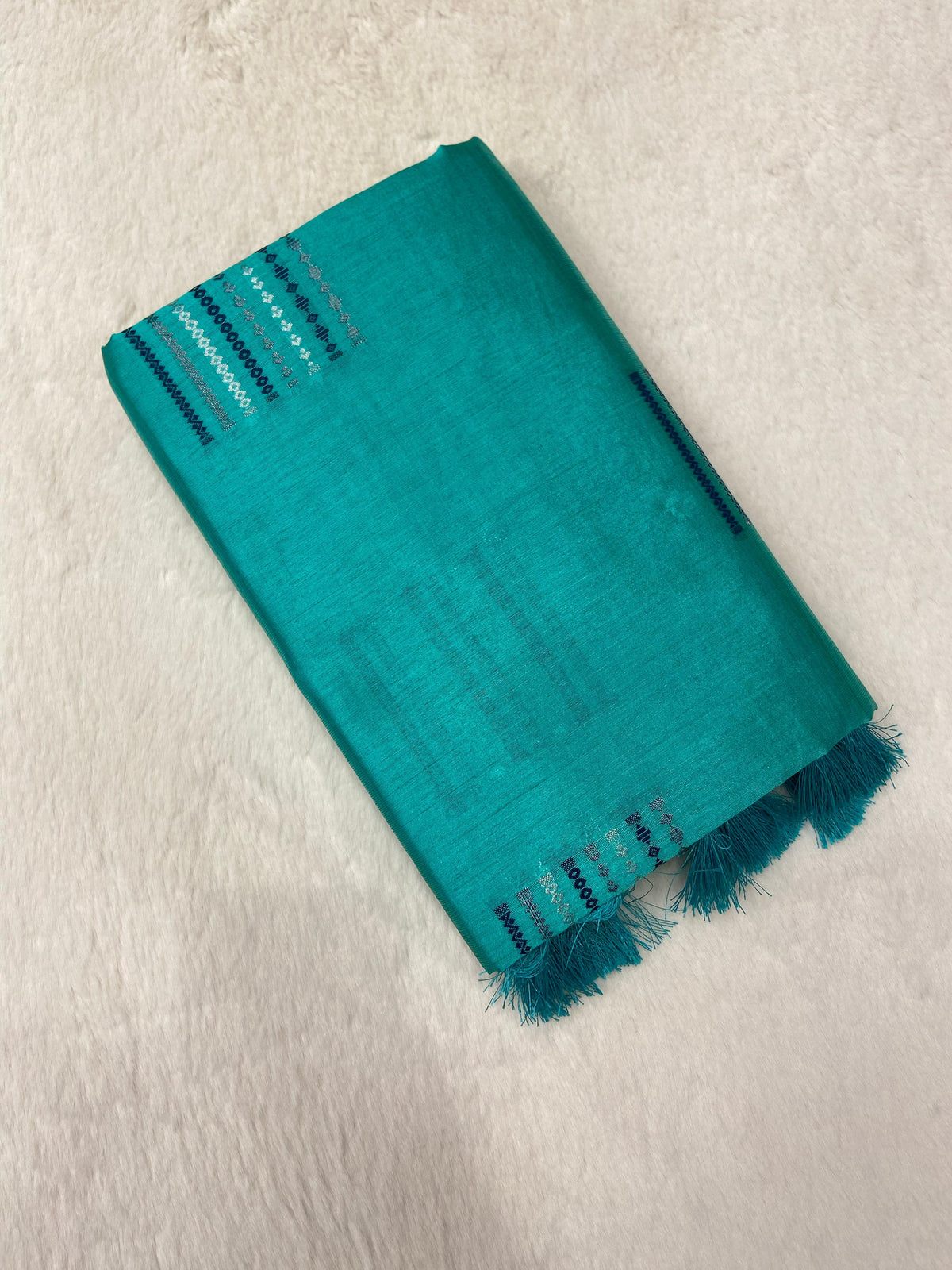 Butter silk saree( bluish green)