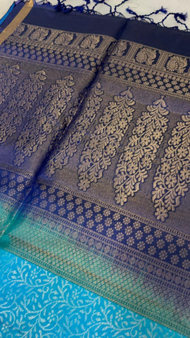 Pure handloom Kanjeevaram soft silk mark certified saree