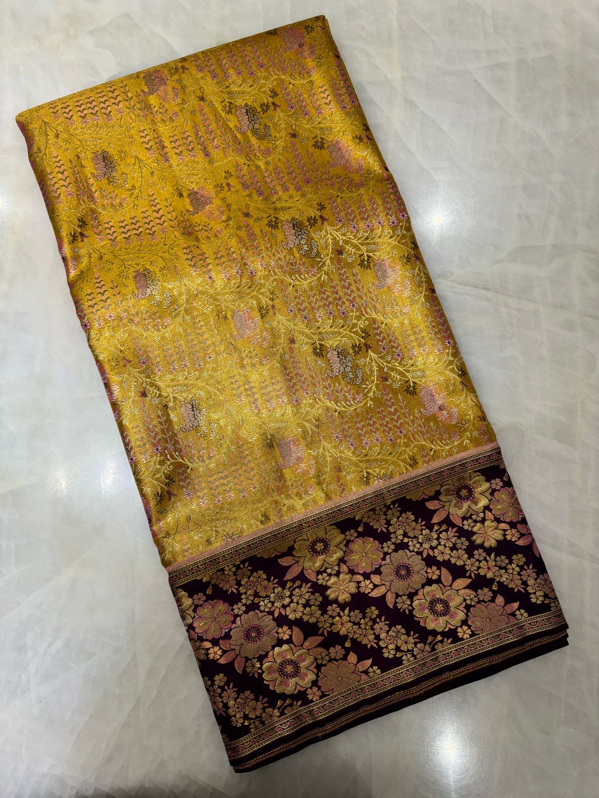 Pure 1G Zari handloom silk mark certified- ‘The Golden Majesty Kanjeevaram’
