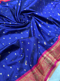 Premium quality semi Paithani silk saree - Purple with reddish pink border