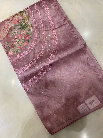 Premium designer tissue organza saree