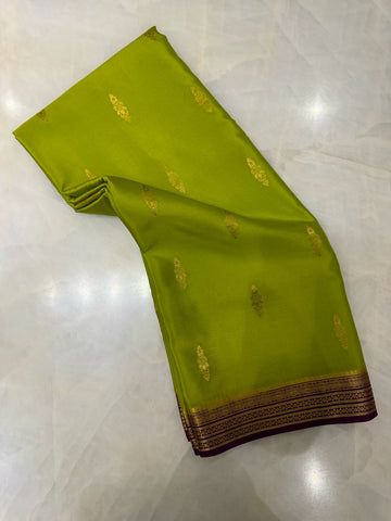 Pure Crepe Mysore Silk Certified Saree 100 GSM