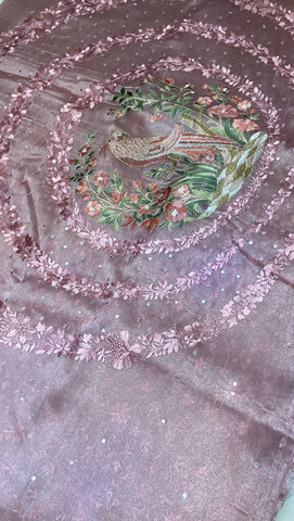 Premium designer tissue organza saree