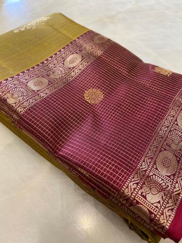 Pure zari handloom Kanjeevaram silk mark certified saree