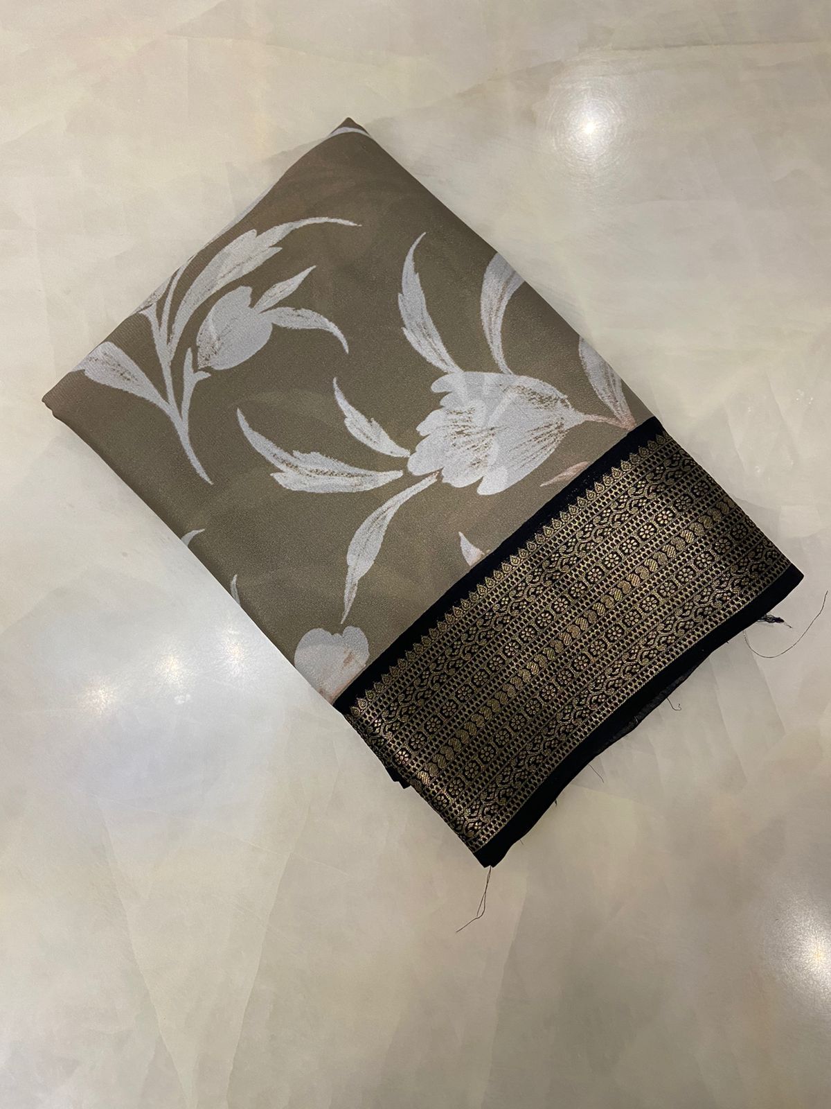 Premium printed crepe silk saree