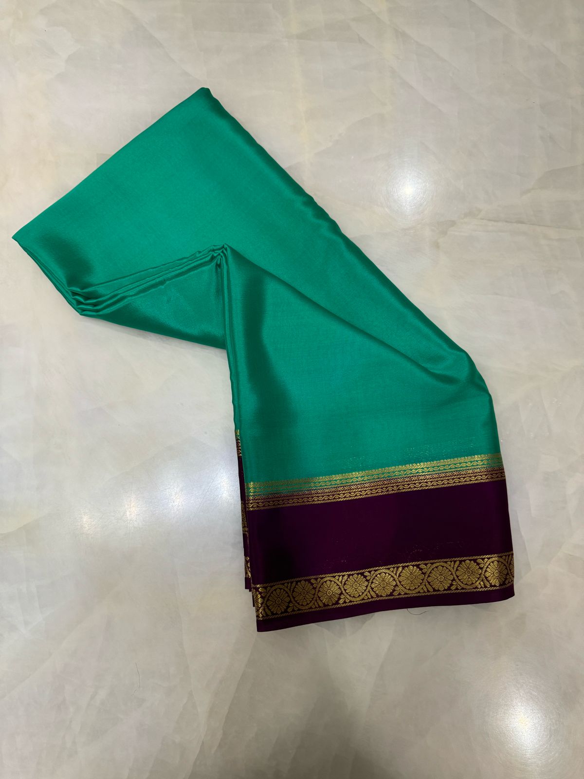 Pure crepe mysore silk saree silk mark certified 80 GSM