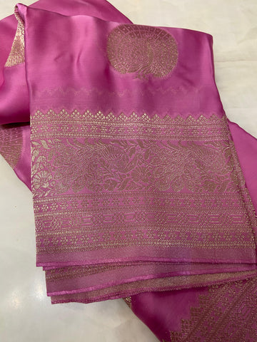 Pure crepe satin silk saree