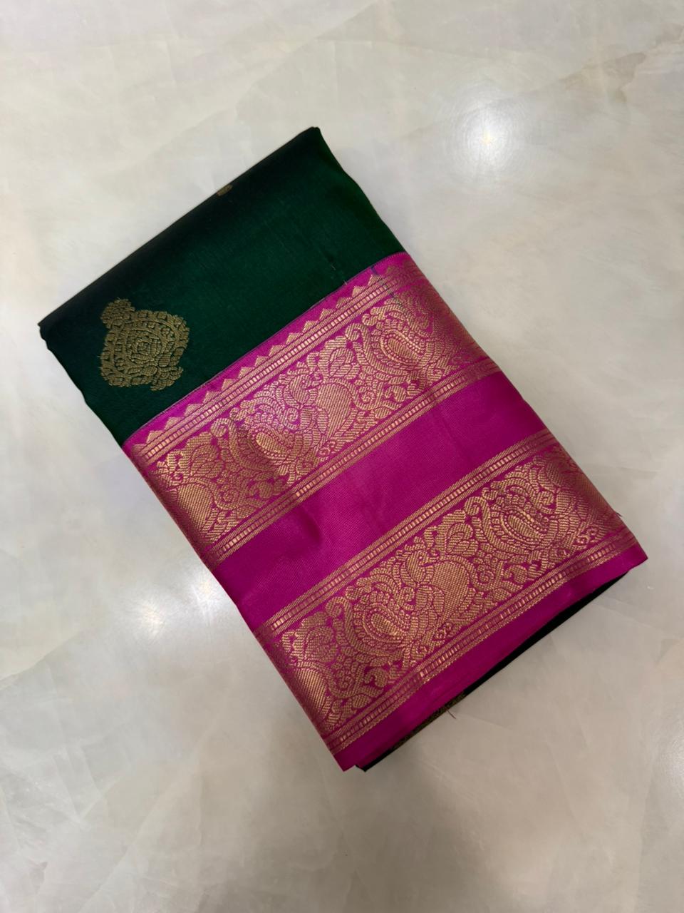 Pure handloom Kanjeevaram silk mark certified saree