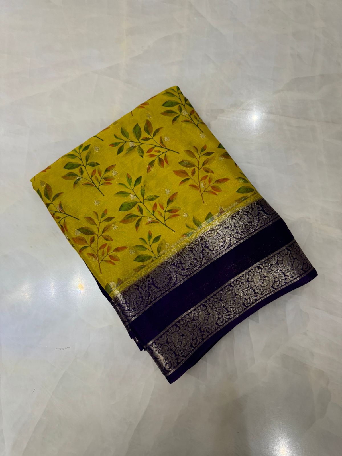 Pure Mix Crepe Mysore Silk Saree 💜