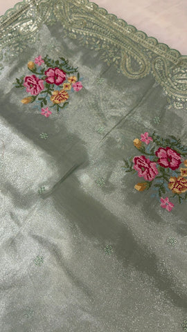 Pure tissue organza saree