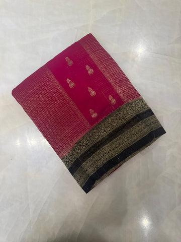Premium quality wrinkle crepe silk saree