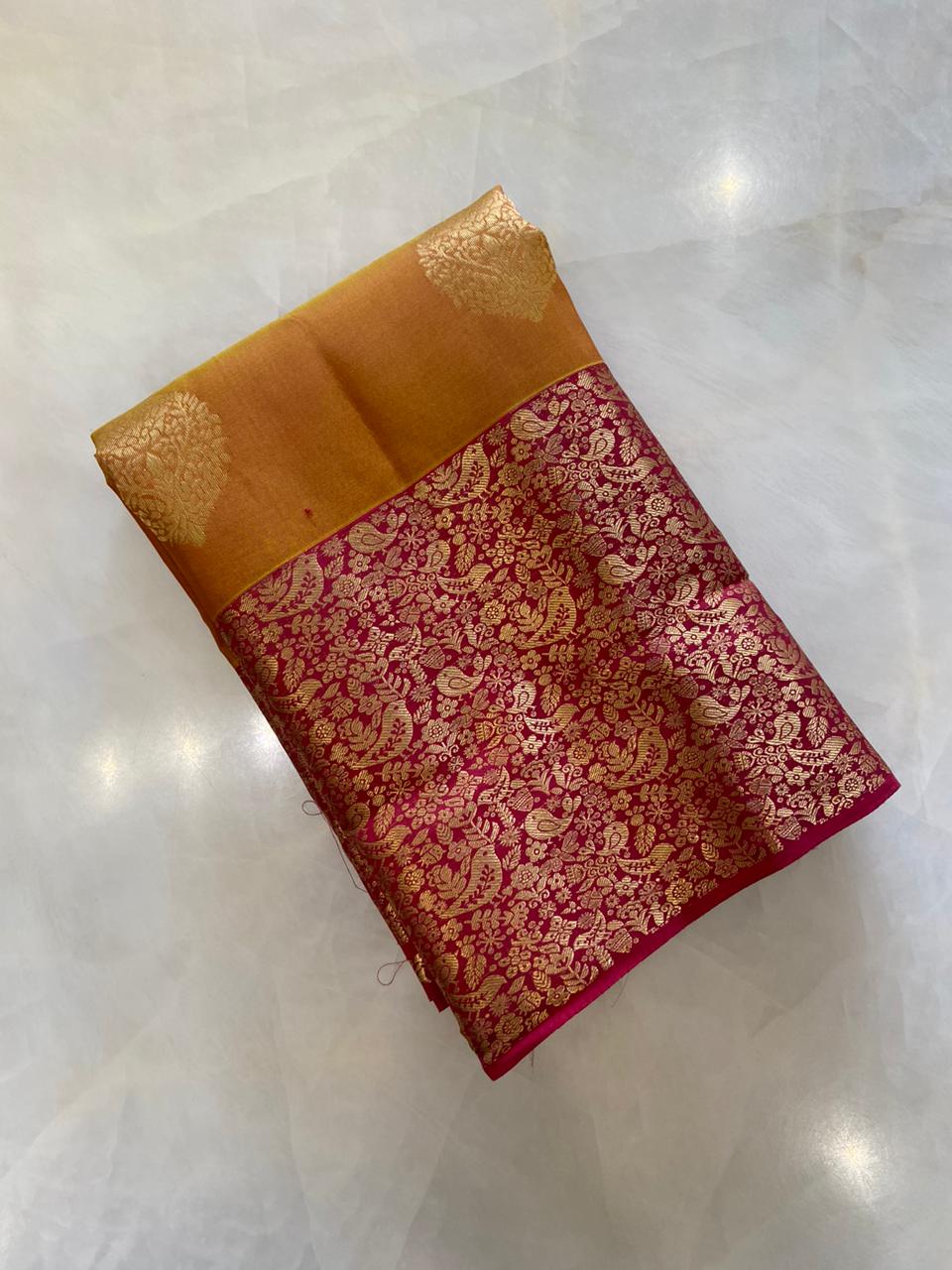 Half mix Kanjeevaram silk saree