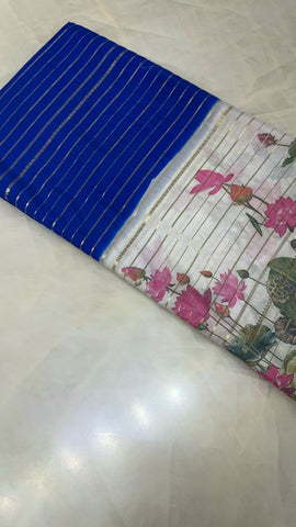Pure mix crepe mysore silk saree