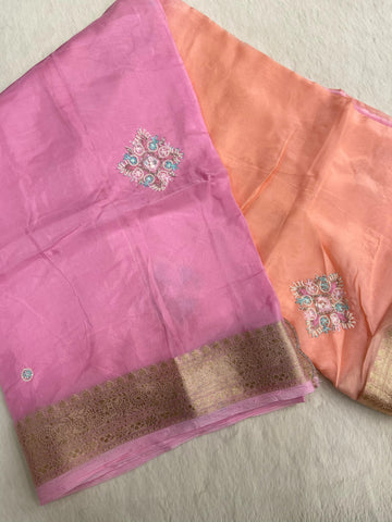 Premium dual tone organza saree