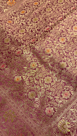 Premium crepe Satin silk saree( onion pink)