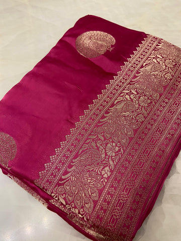 Pure crepe satin silk saree