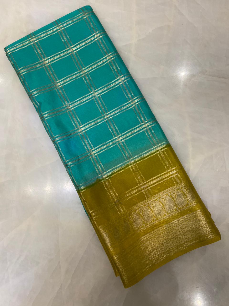 Premium crepe Mysore silk saree