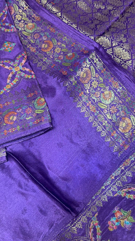 Premium Banarasi crepe satin silk saree