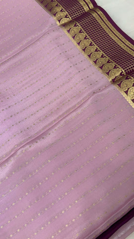 Pure Crepe Mysore Silk Certified Saree 120 GSM