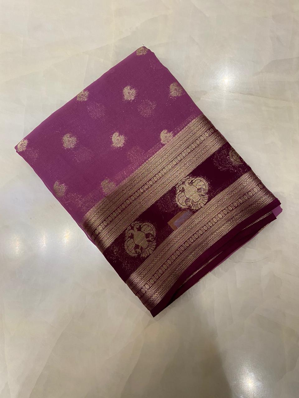 Premium crepe Georgette saree