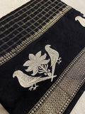 Semi Moongha Crepe Silk Saree - Kanjeevaram Silk Mandir