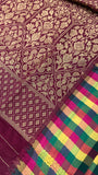 Semi Vintage Kanchipuram Silk Saree - Kanjeevaram Silk Mandir