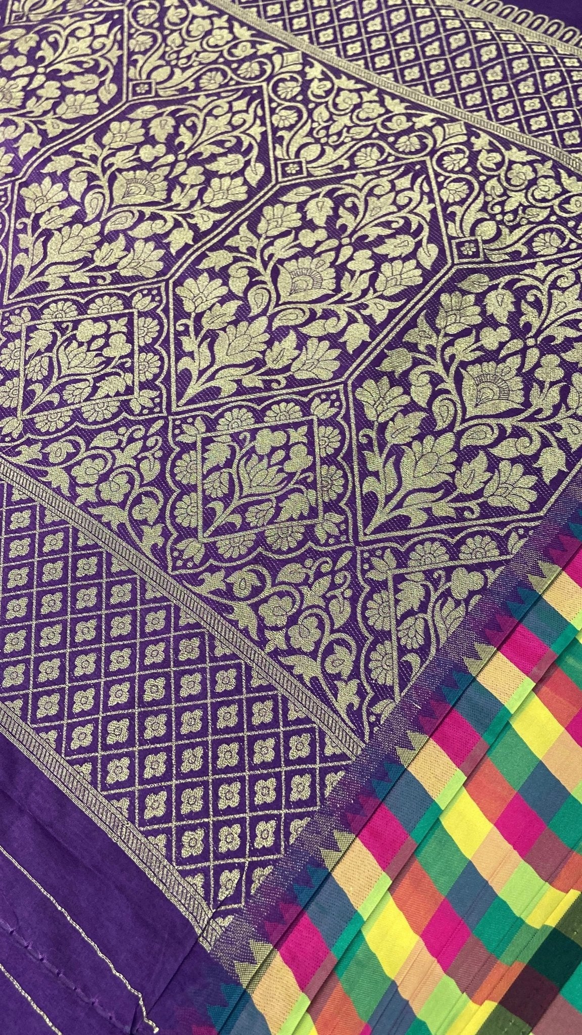 Semi Vintage Kanchipuram Silk Saree💜 - Kanjeevaram Silk Mandir