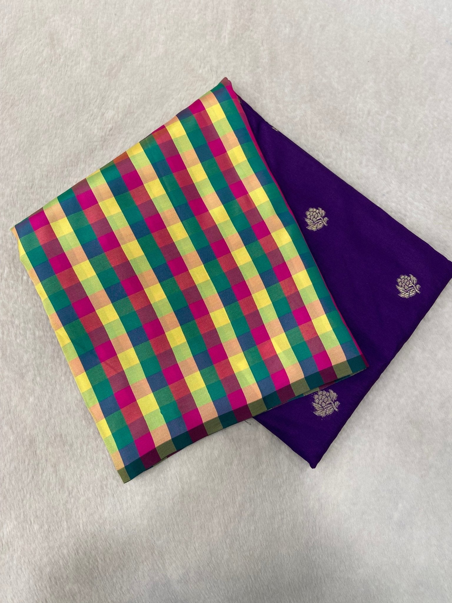 Semi Vintage Kanchipuram Silk Saree💜 - Kanjeevaram Silk Mandir