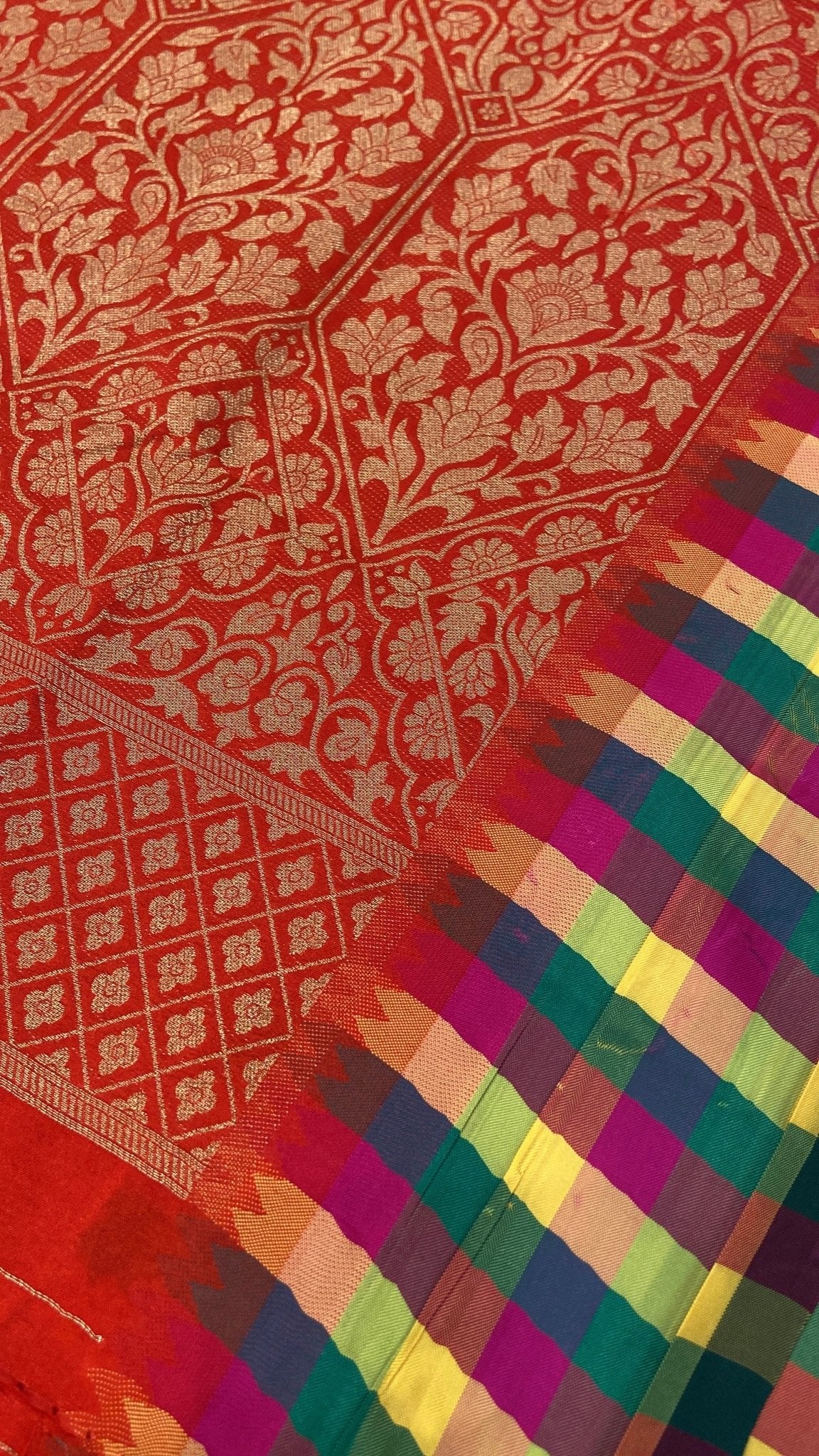 Semi Vintage Kanchipuram Silk Saree (light Red) - Kanjeevaram Silk Mandir
