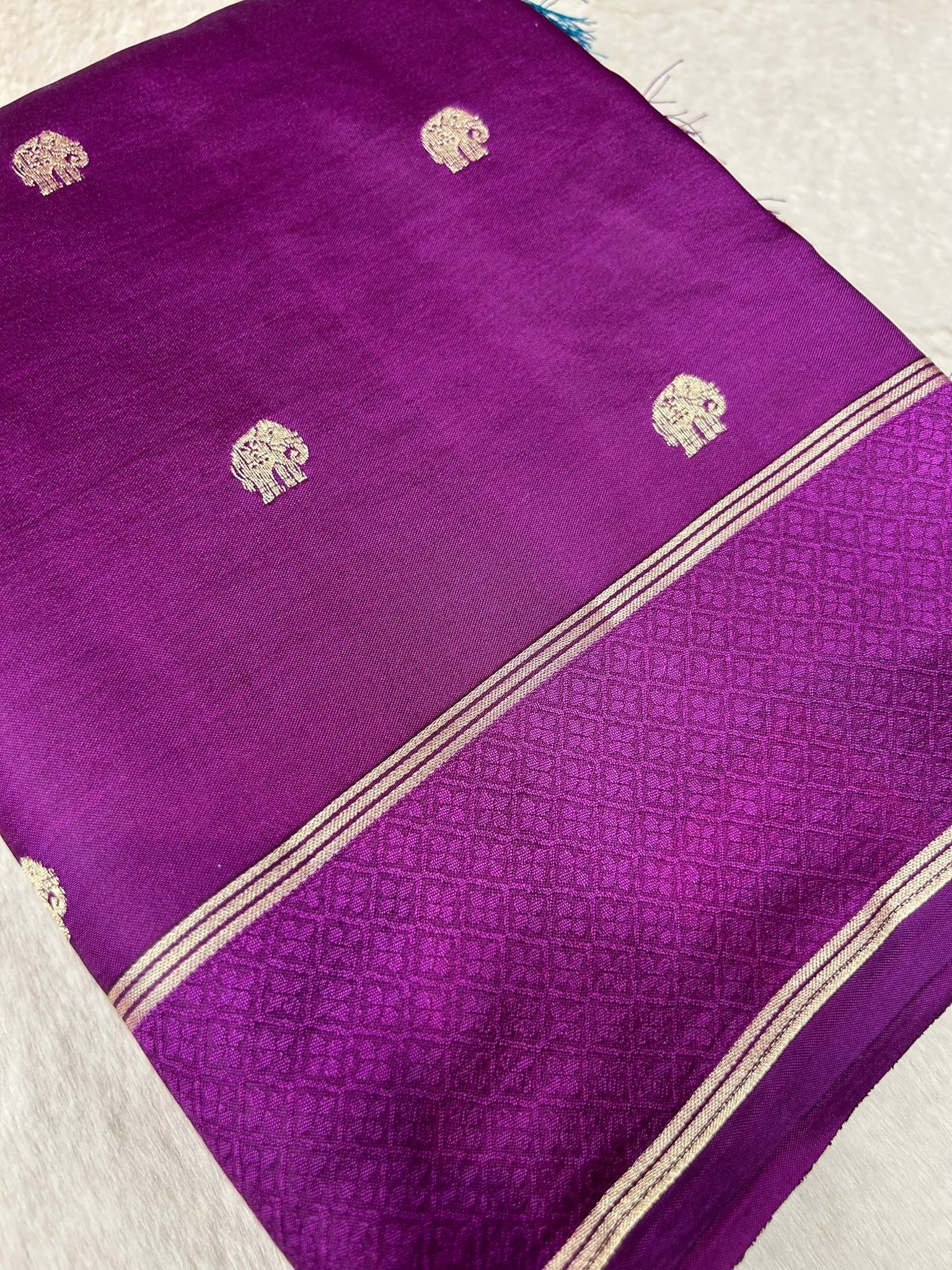 Spun Silk Saree - Kanjeevaram Silk Mandir