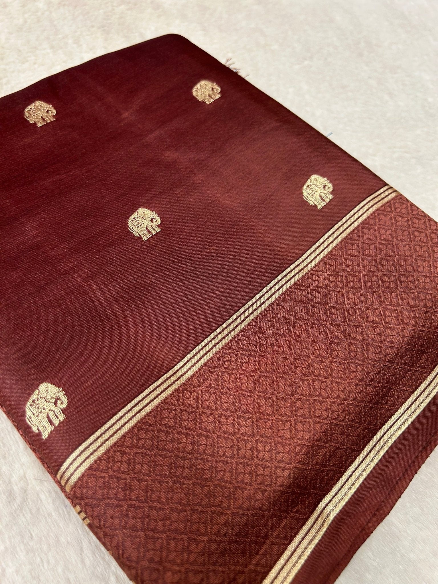 Spun Silk Saree - Kanjeevaram Silk Mandir