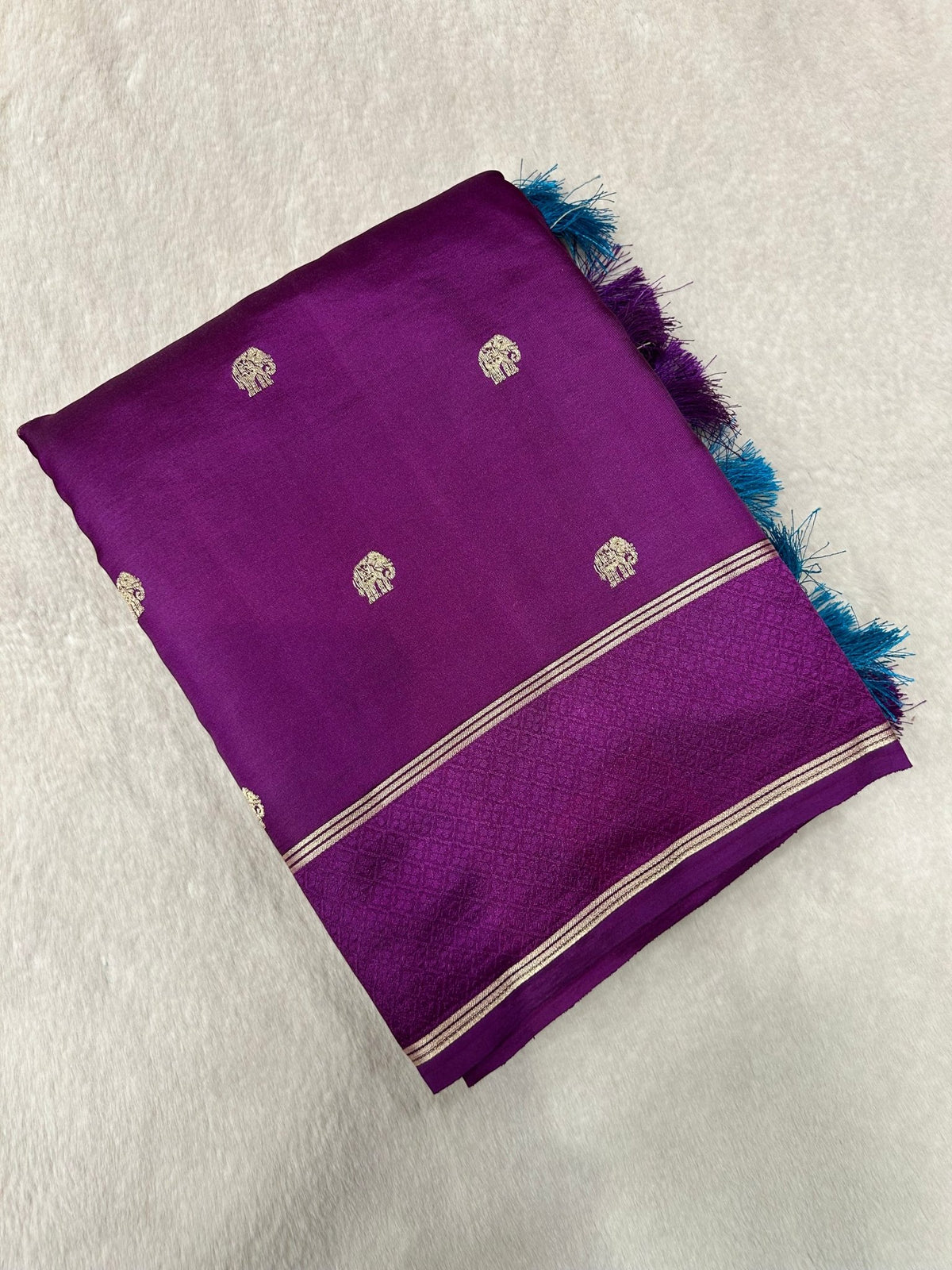 Spun Silk Saree - Kanjeevaram Silk Mandir