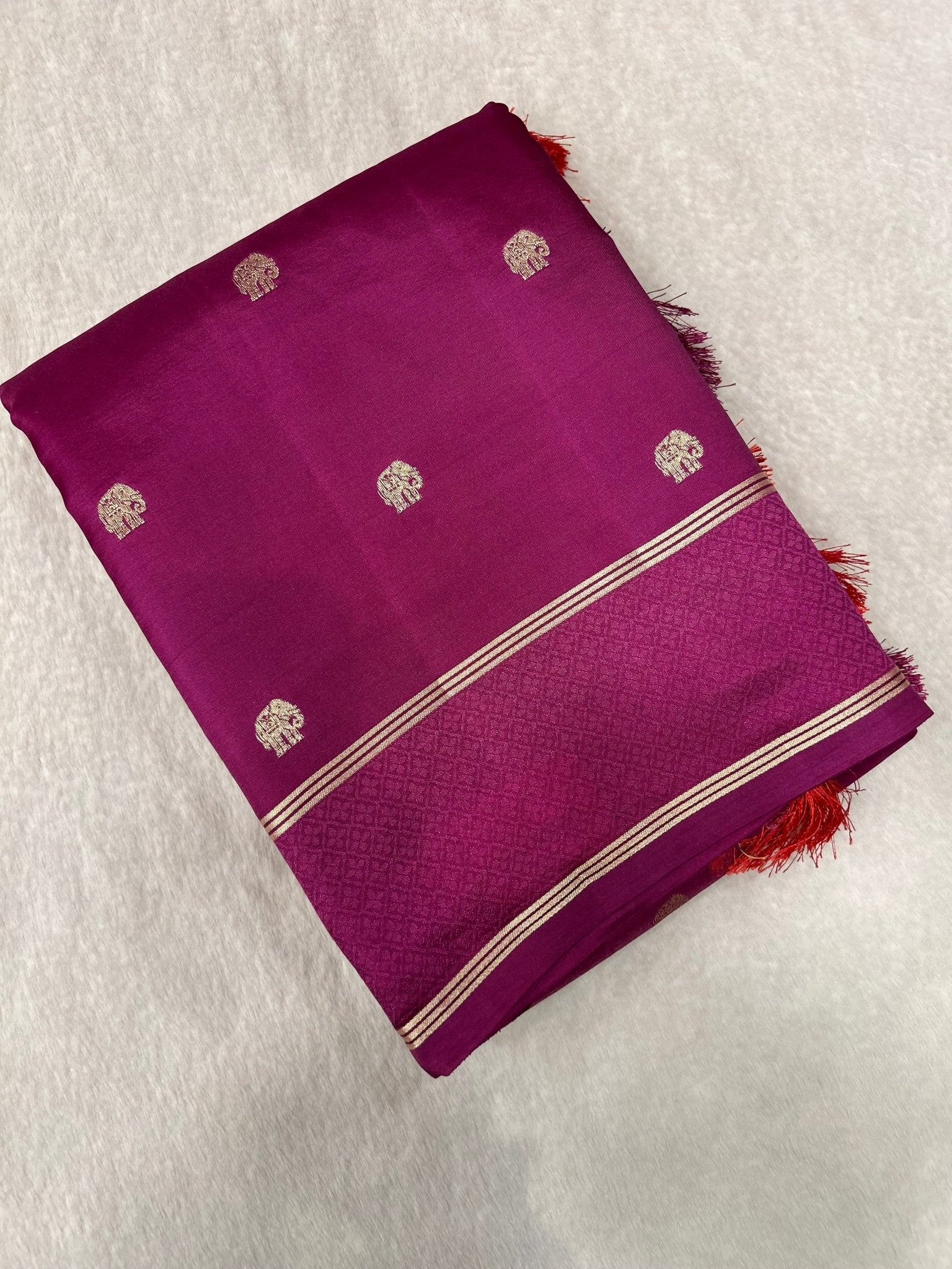 Spun Silk Saree - Kanjeevaram Silk Mandir