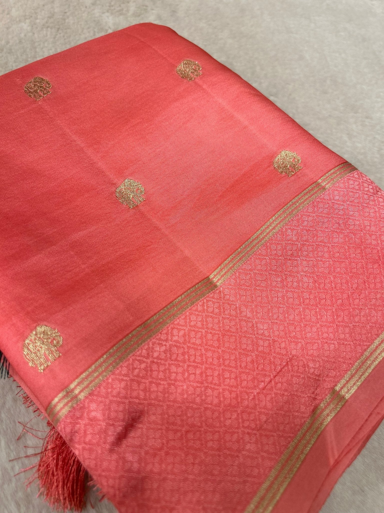 Spun Silk Saree - Kanjeevaram Silk Mandir