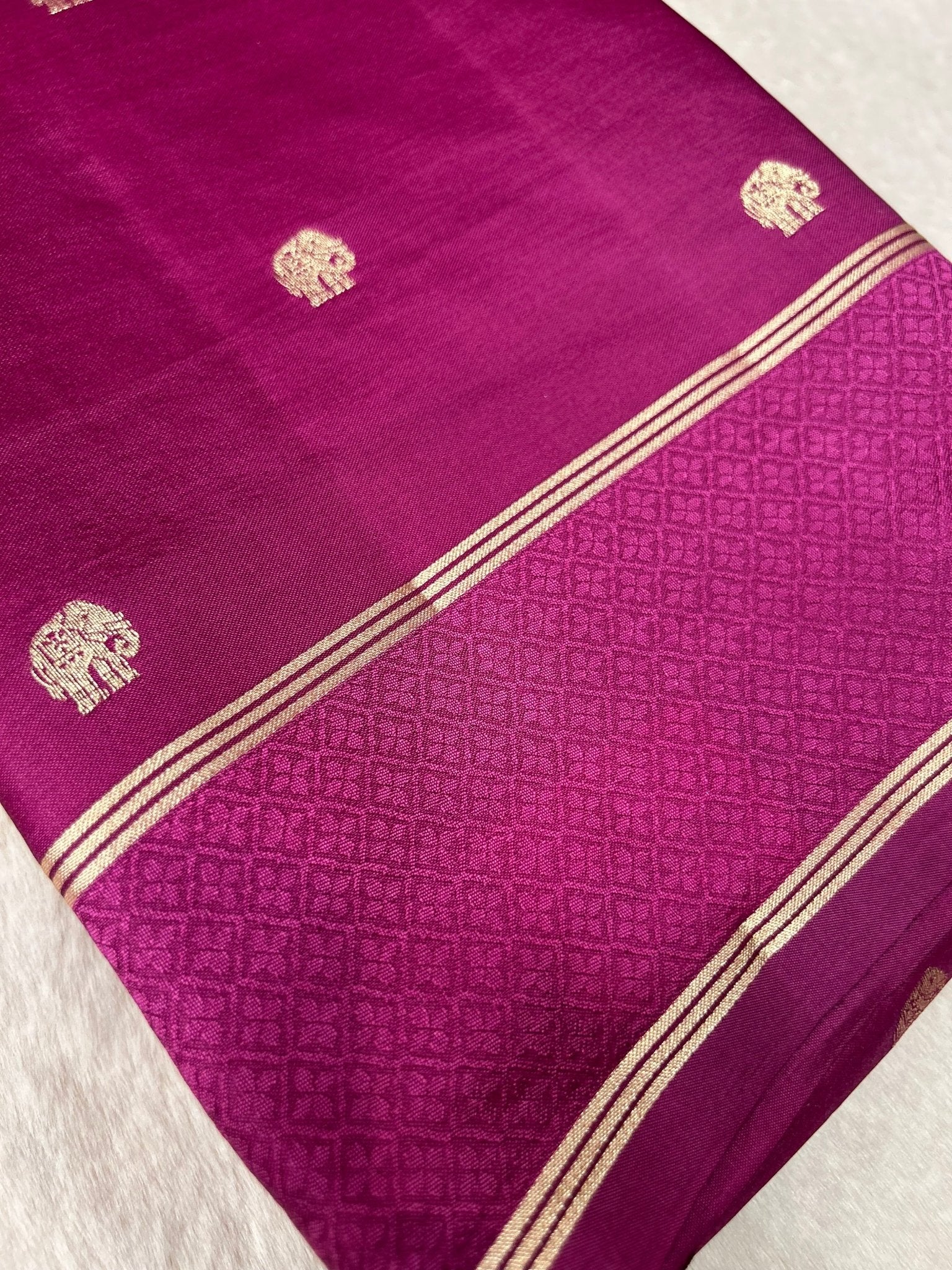Spun Silk Saree - Kanjeevaram Silk Mandir
