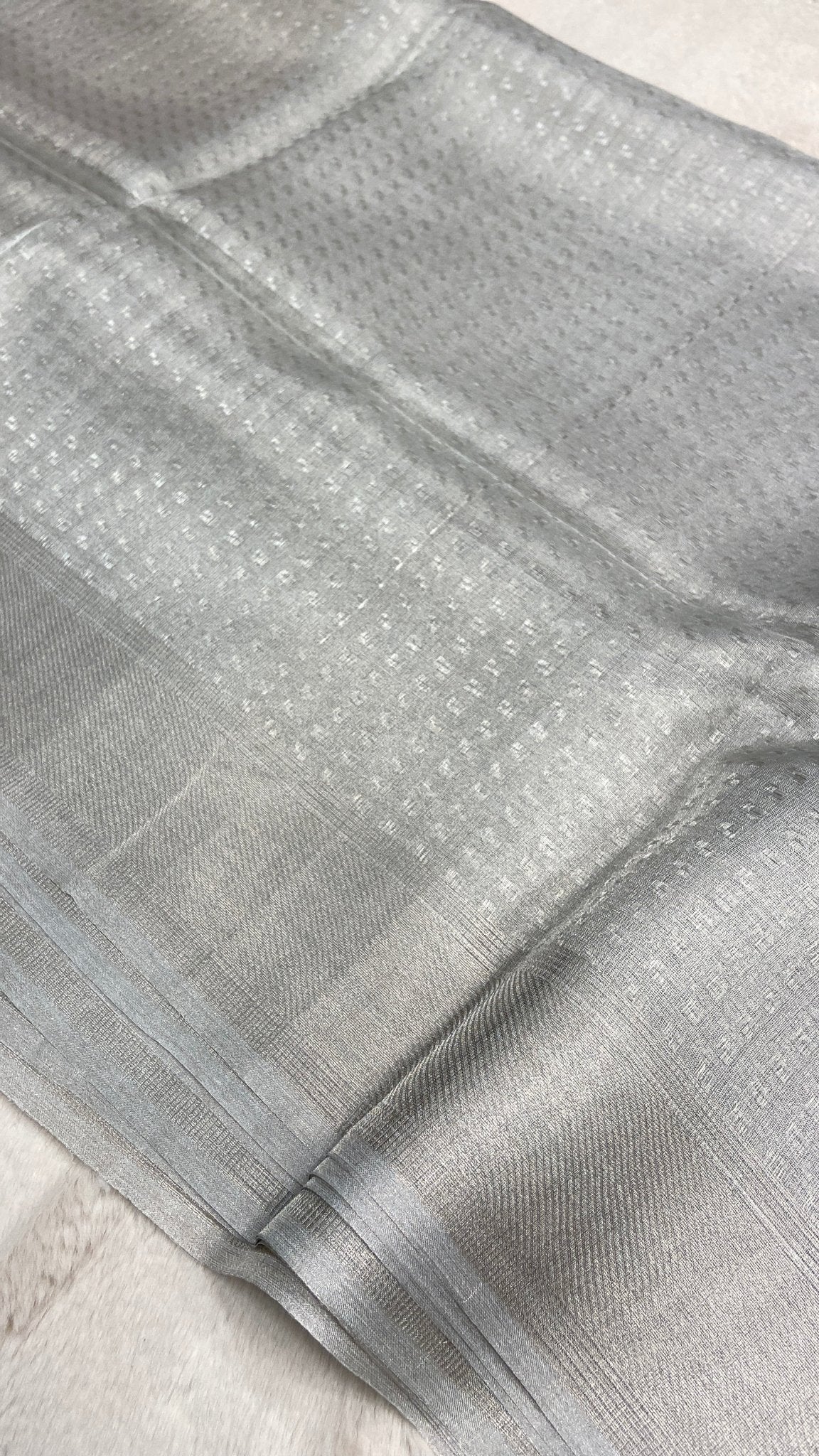 Tissue Organza Saree (Silver) - Kanjeevaram Silk Mandir